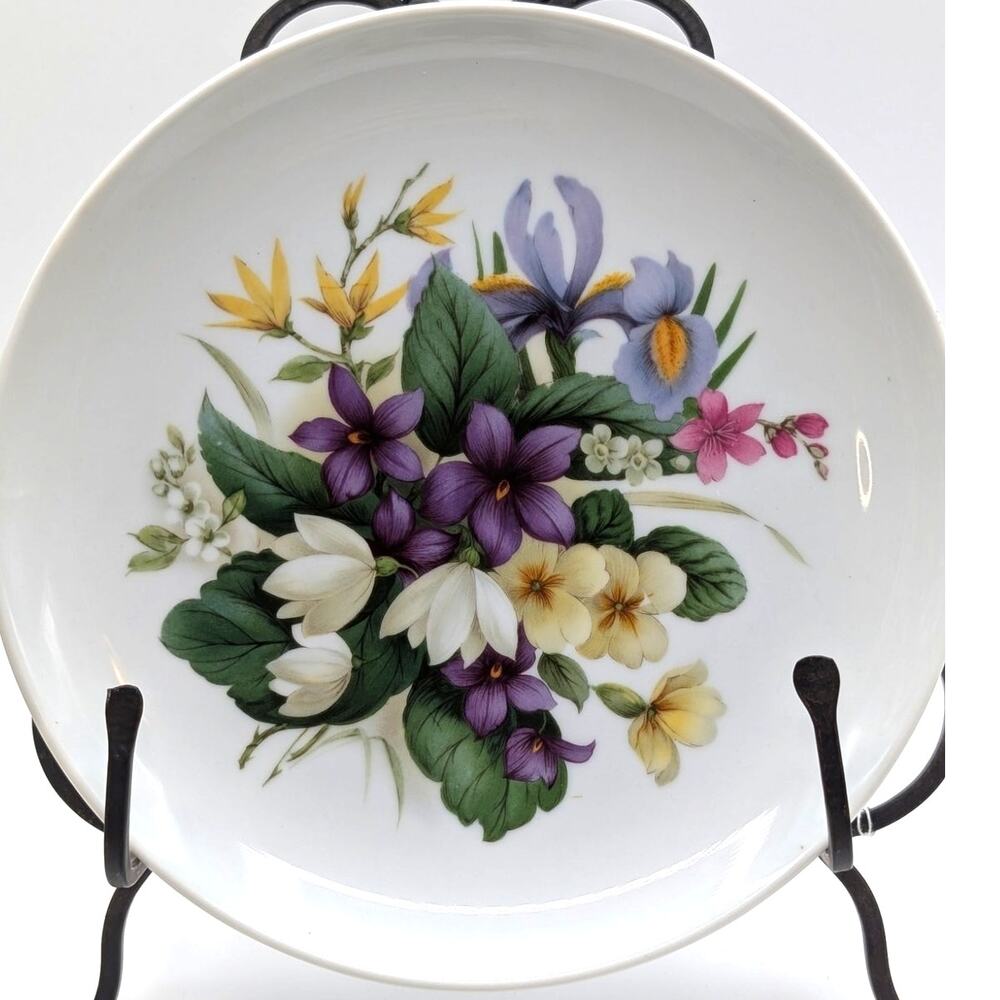 Made in England Spring Flower Bouquet Vintage Plate